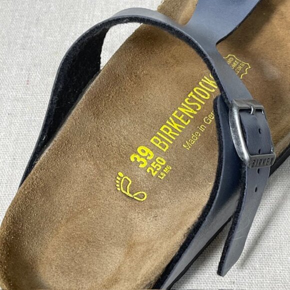 Birkenstock Gizeh Thong Sandal Ice Pearl Onyx Metallic Blue Sz EU 39 US 8 Womens - Picture 2 of 9